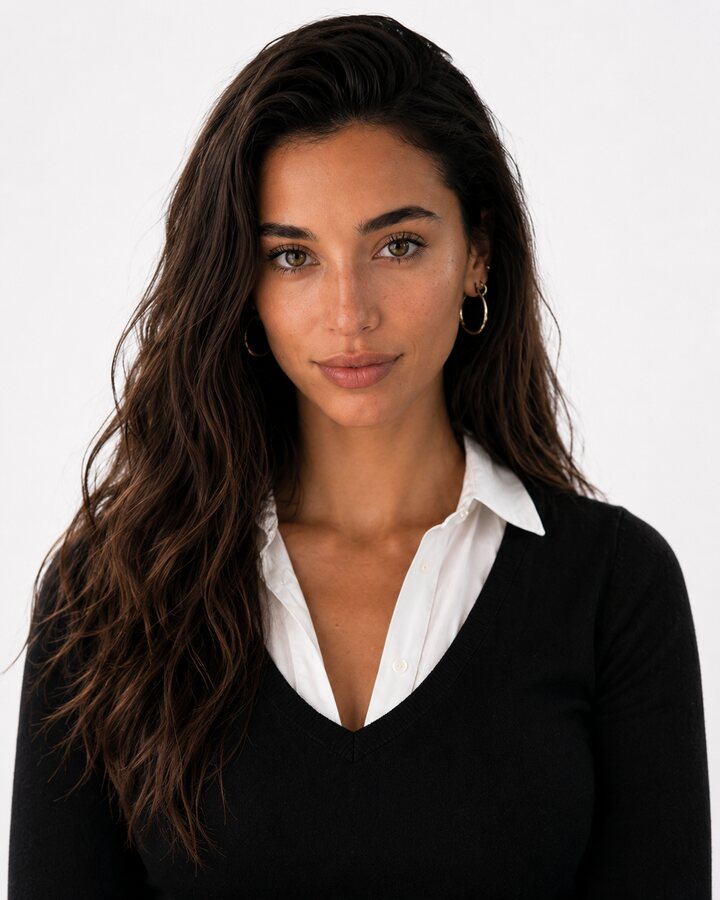 Studio-style portrait of Abigail Jacobs, a fictional AI-generated persona.
